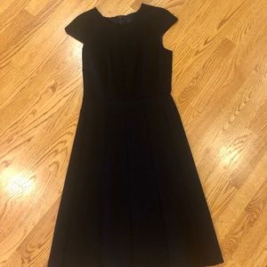 J.Crew black cap sleeve T-length dress